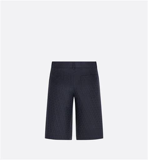 Dior Oblique Shorts Blue Silk and Cotton Jacquard.